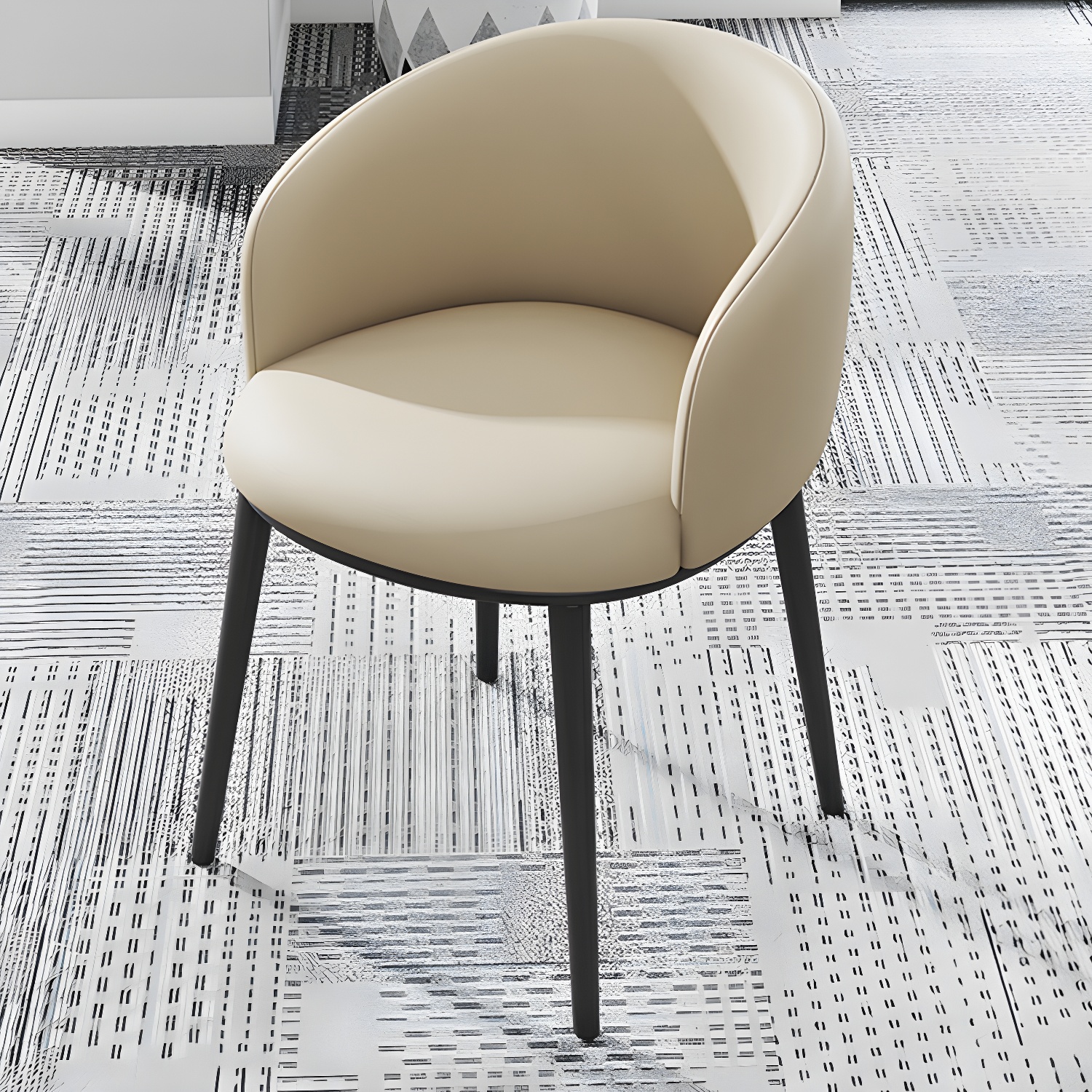 Modern Upholstered Home Arm Chair Solid Back Matte Finish Dining Chair - image 9