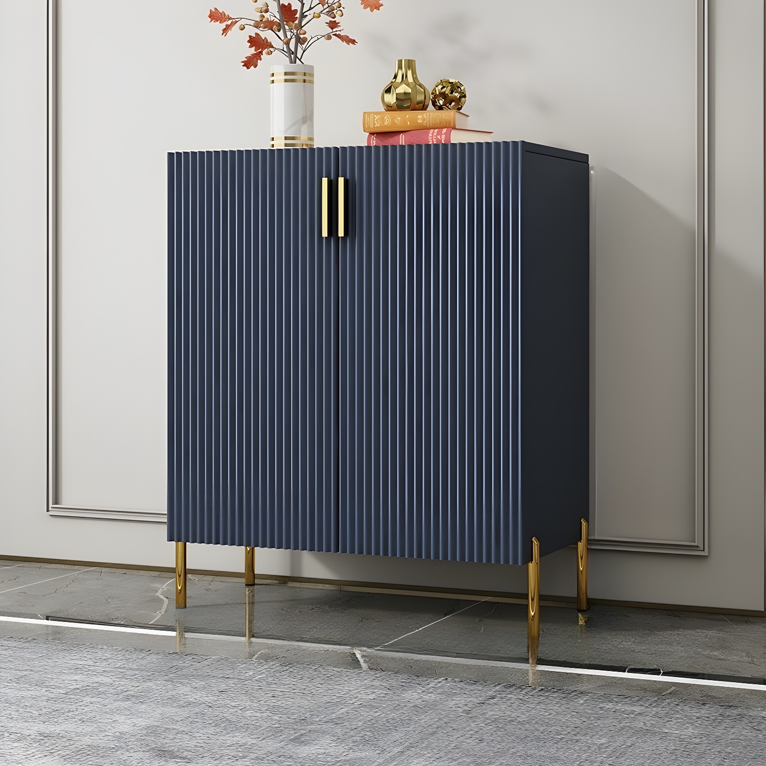 Glam Living Room Wooden Sideboard with Doors and Storage Shelves - image 2