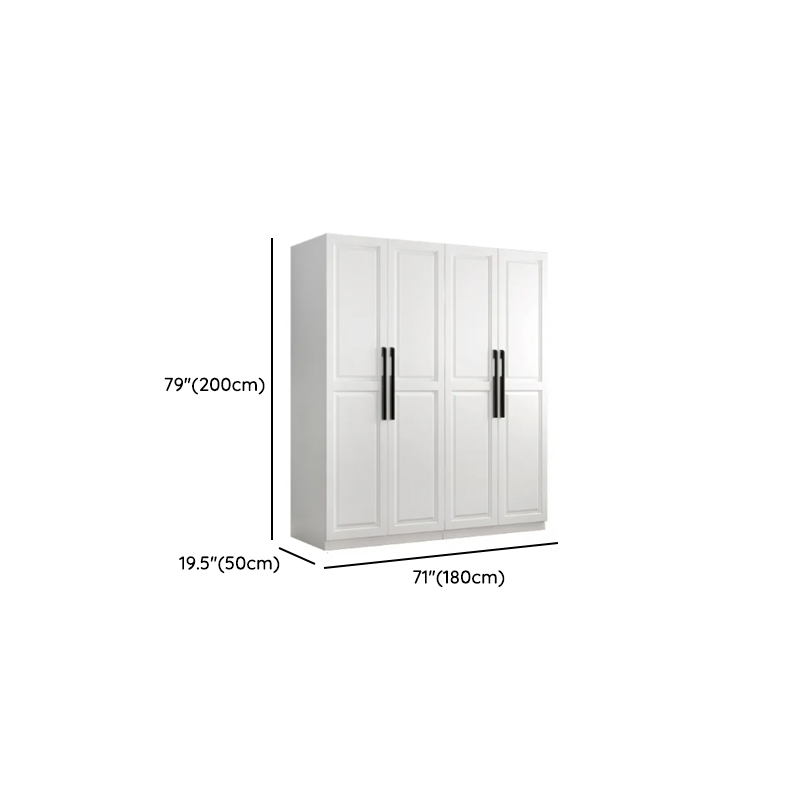 Chalk Modish Wood Wardrobe Closet with Soft Close Drawer, Soft Close Door, Interior Shelves, and Clothing Rod - image 10
