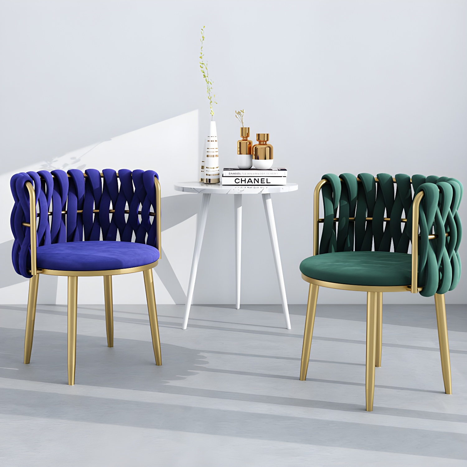 Nordic Metal Dining Room Chairs Velvet Armless Dining Chairs for Restaurant - image 9