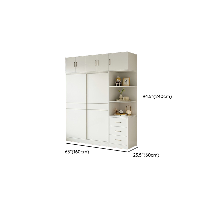 White Modish Manufactured Wood Independent Cabinet Armoire with Soft Close Drawer and Door, Interior Shelves - image 16