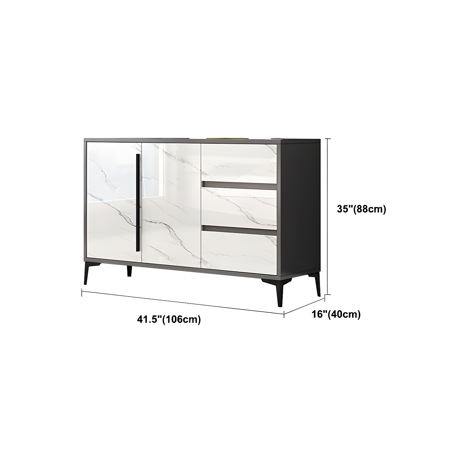 Engineered Wood Buffet Server with Drawers Modern Sideboard Table - image 16