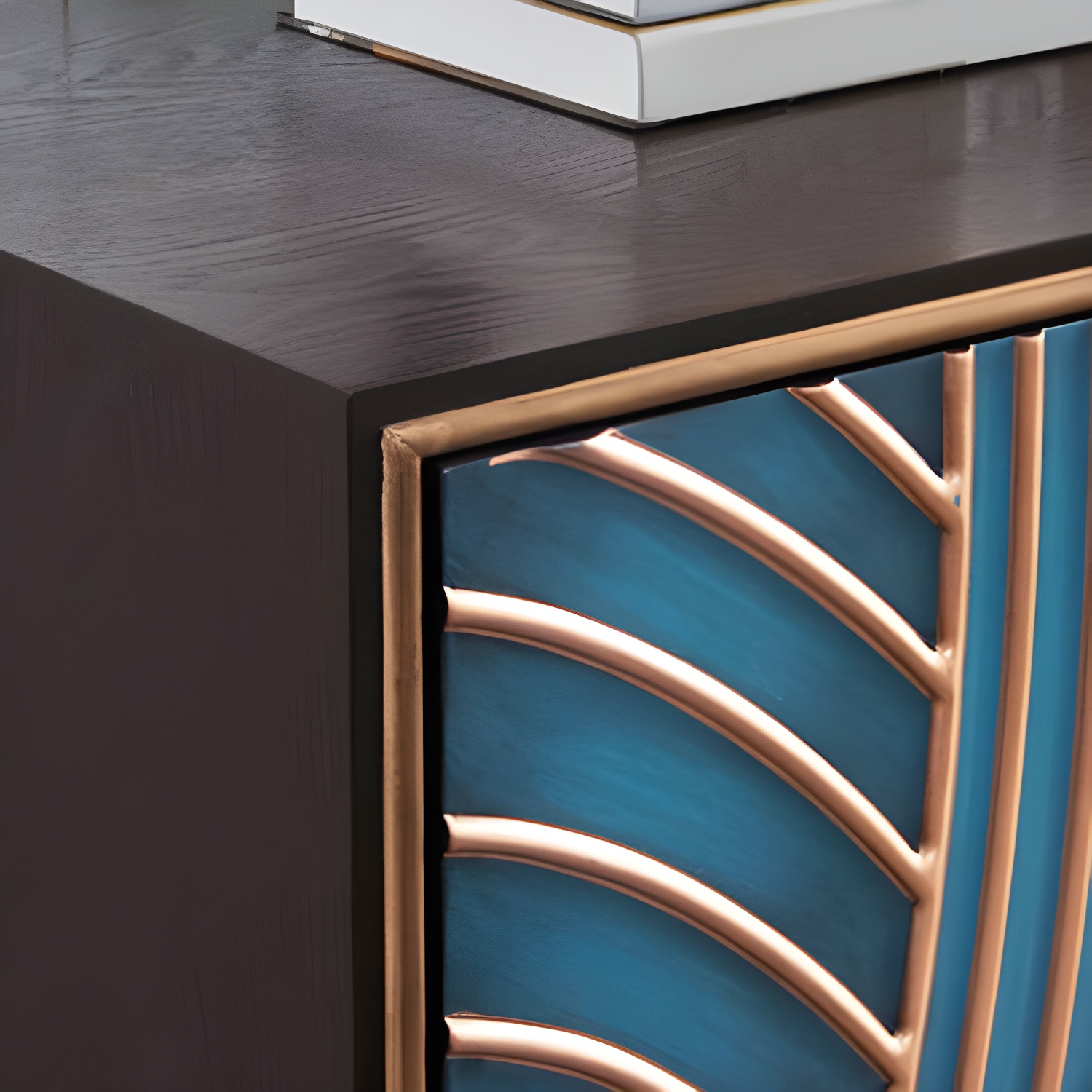 Gold Legs 35.4" High Sideboard Cabinet Glam Style Wood Buffet Table - image 9