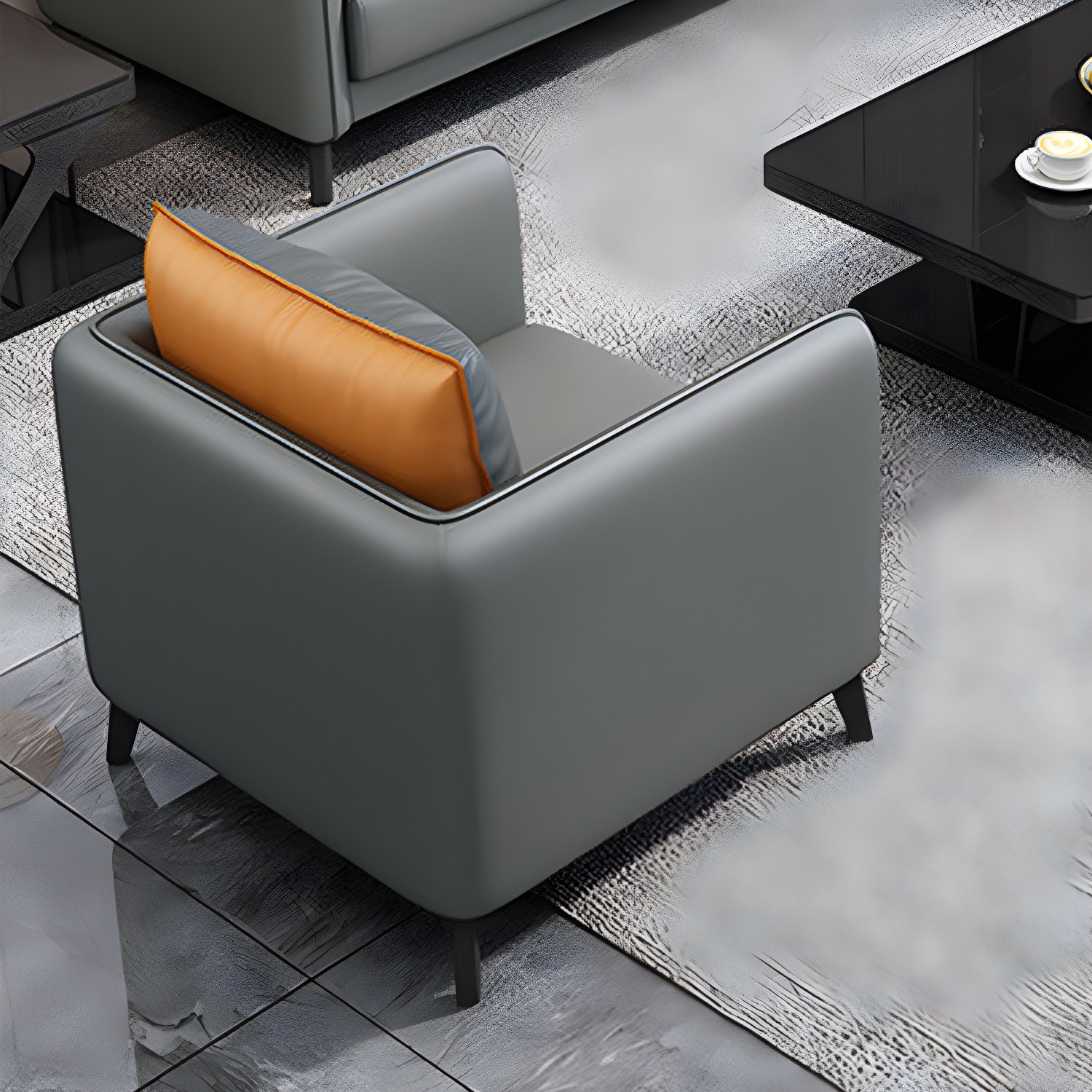 Standard Square Arm Leather Stain Resistant Sofa Couch with Pillows - image 16