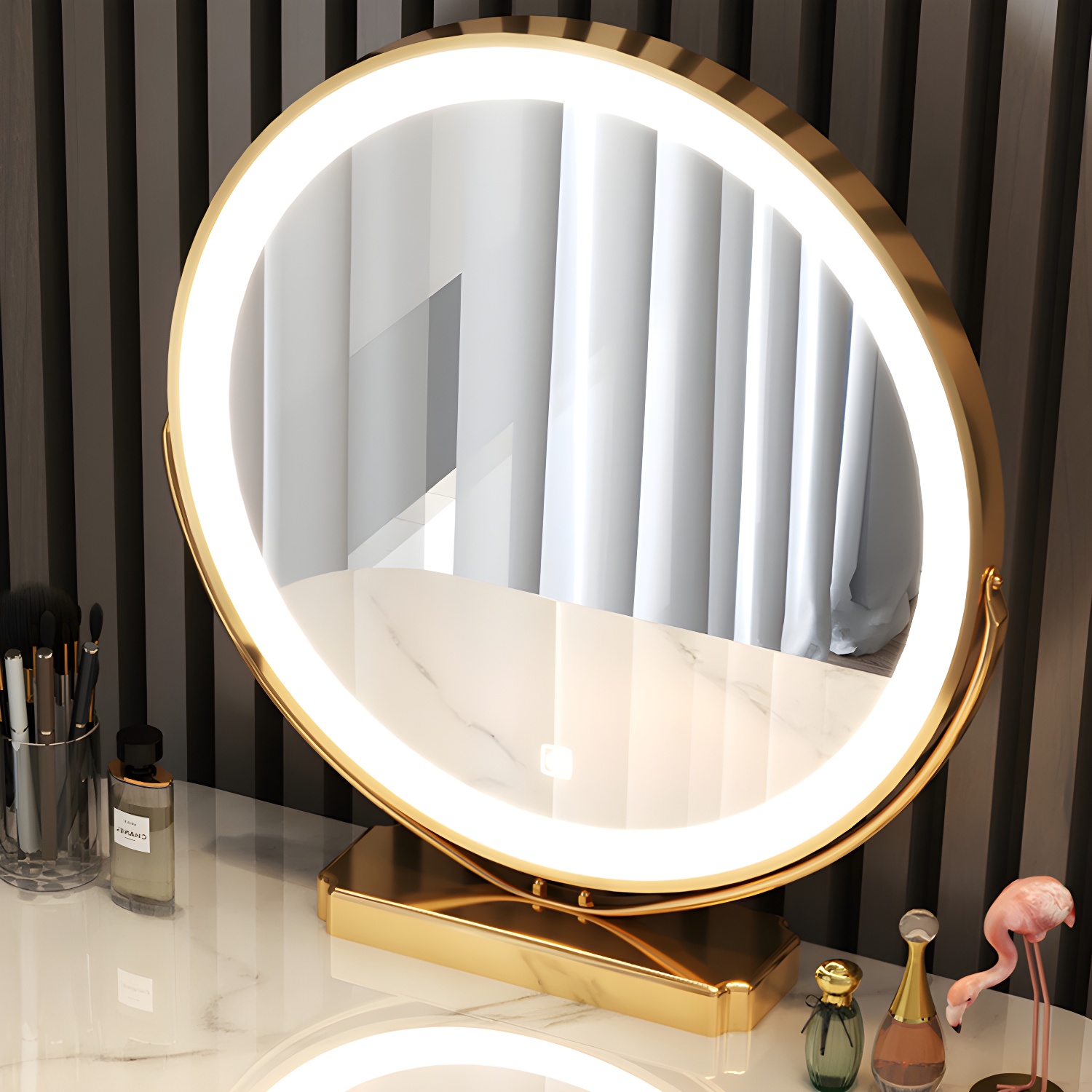 Luxurious Vanity Dressing Table Solid Wood Vanity Set with Stool and Mirror - image 10