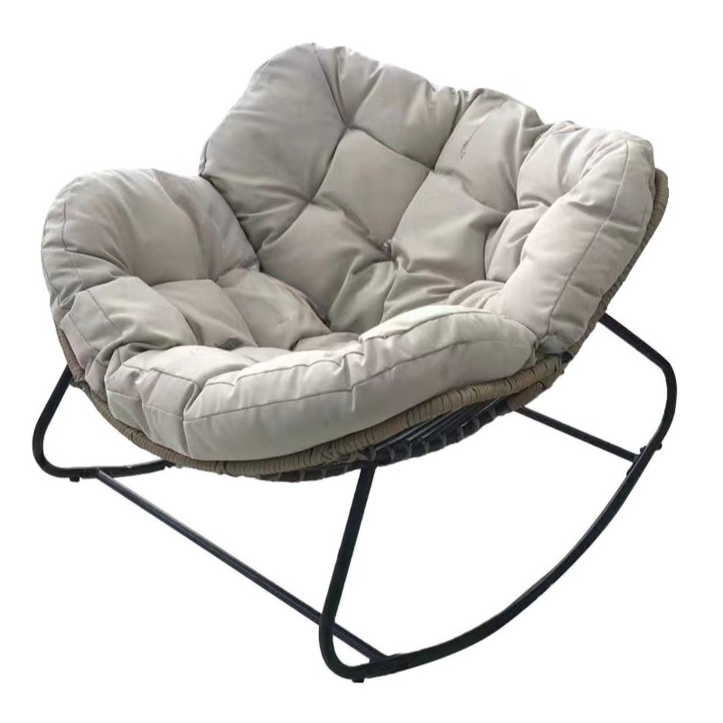 Midnight Black/Chalk/Cocoa Ergonomic Rocking Chair Couch with Rear Back, Stationary - image 19