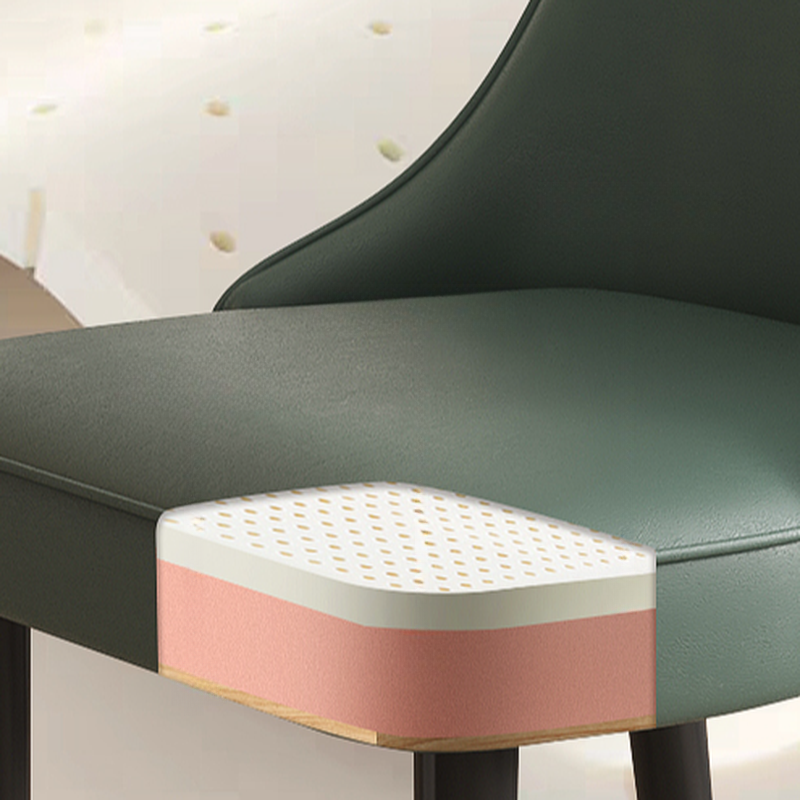 Contemporary Restaurant Armless Chair with Solid Back Panel, Upholstered Metal Legs - image 12