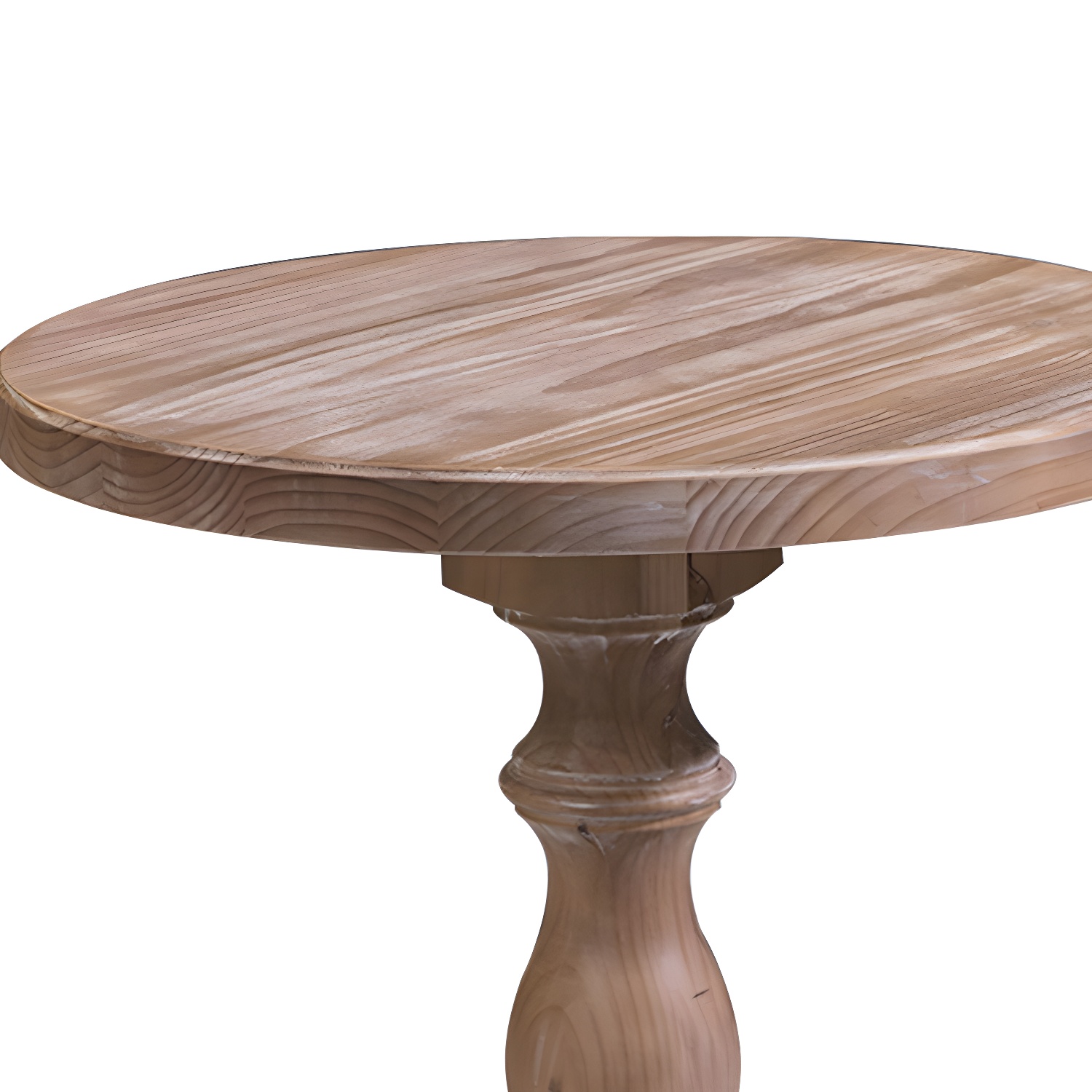 Standard Height 2 Seater Traditional Natural Pedestal Wood Kitchen Table - image 7