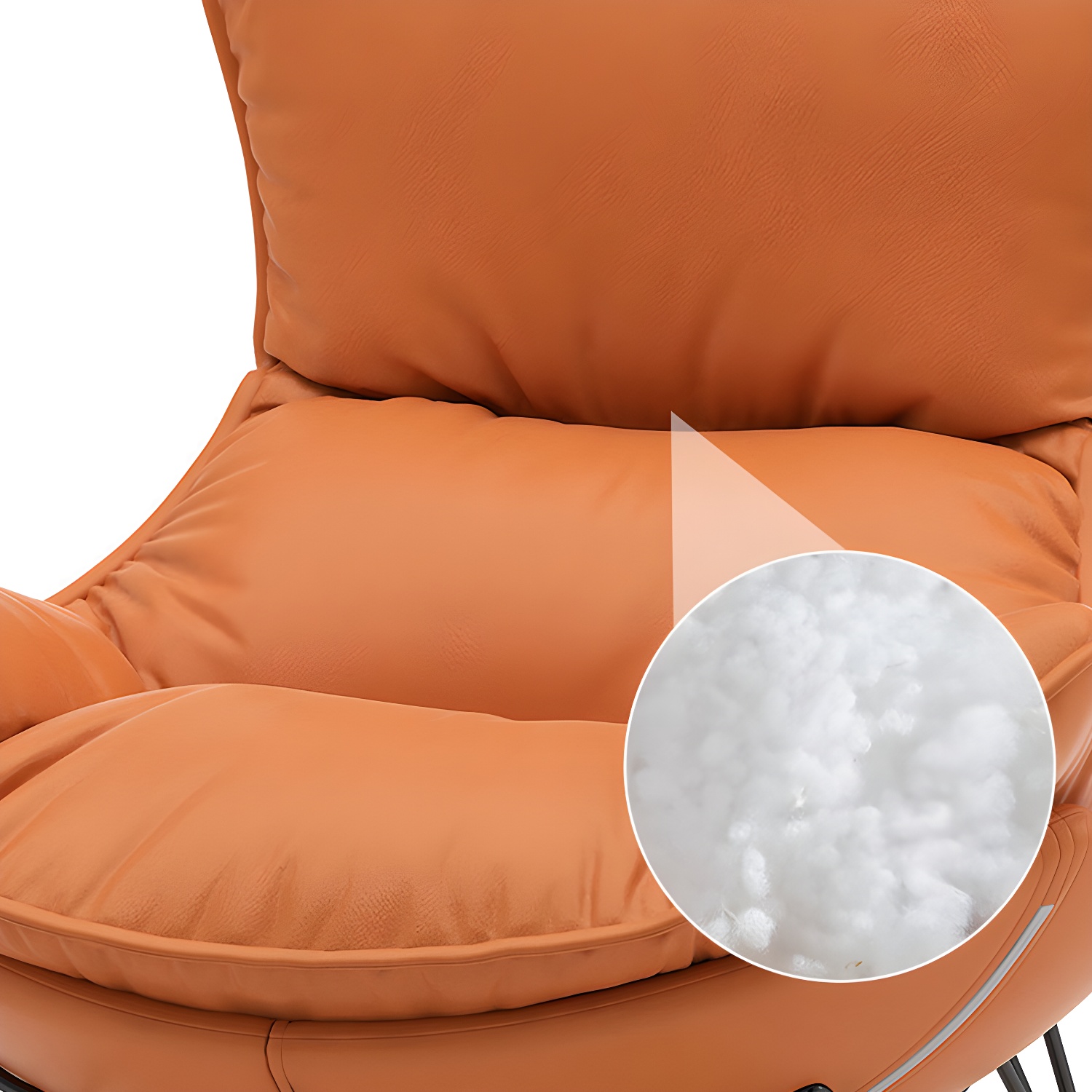 Simple Faux Leather Rocker Chair Plain Rocking Chair with Removable Cushions - image 13