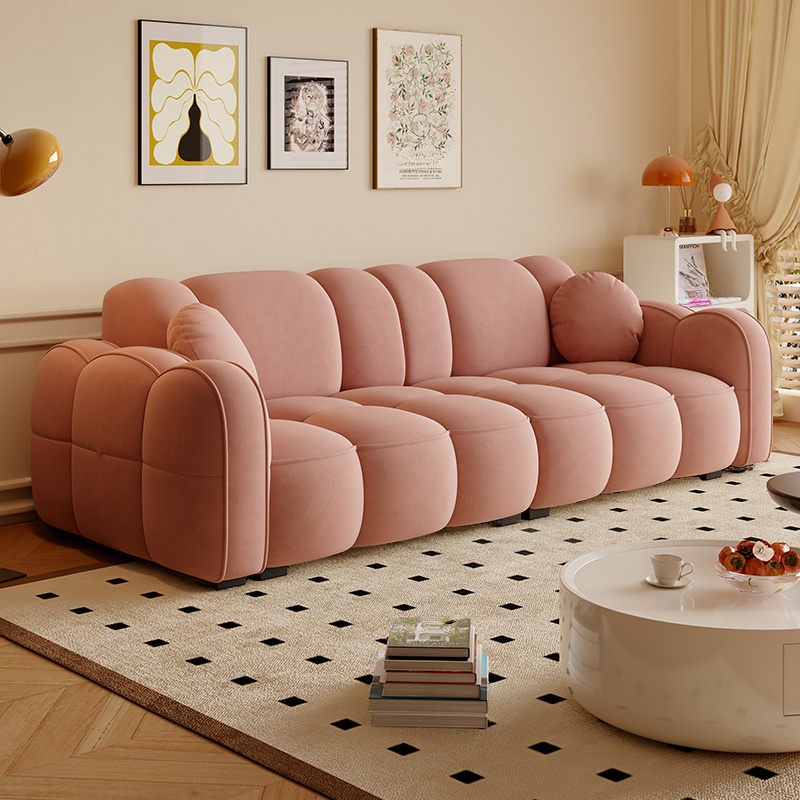 Modern Solid Color Tear Resistant Standard Sofa in Dark Grey/Light Brown/Ivory, 4-seater/3-seater with 2 Pillows - image 11