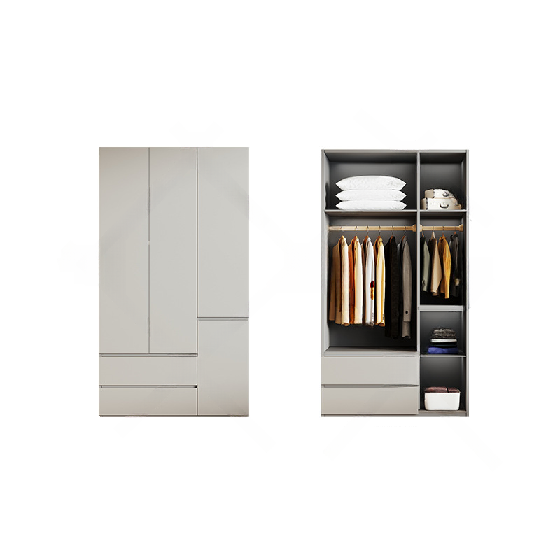 Cream Trendy Reclaimed Wood Wardrobe Armoire with Soft Close Drawer, Soft Close Door, Interior Shelves, and Clothing Rod - image 32