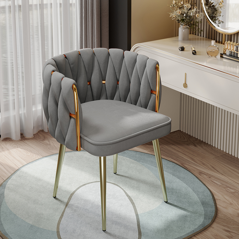 Glam Stable Framed Upholstered Arm Chair with Gold Base and Foot Pads for Dinette, Turned/Non-rotatable - image 4
