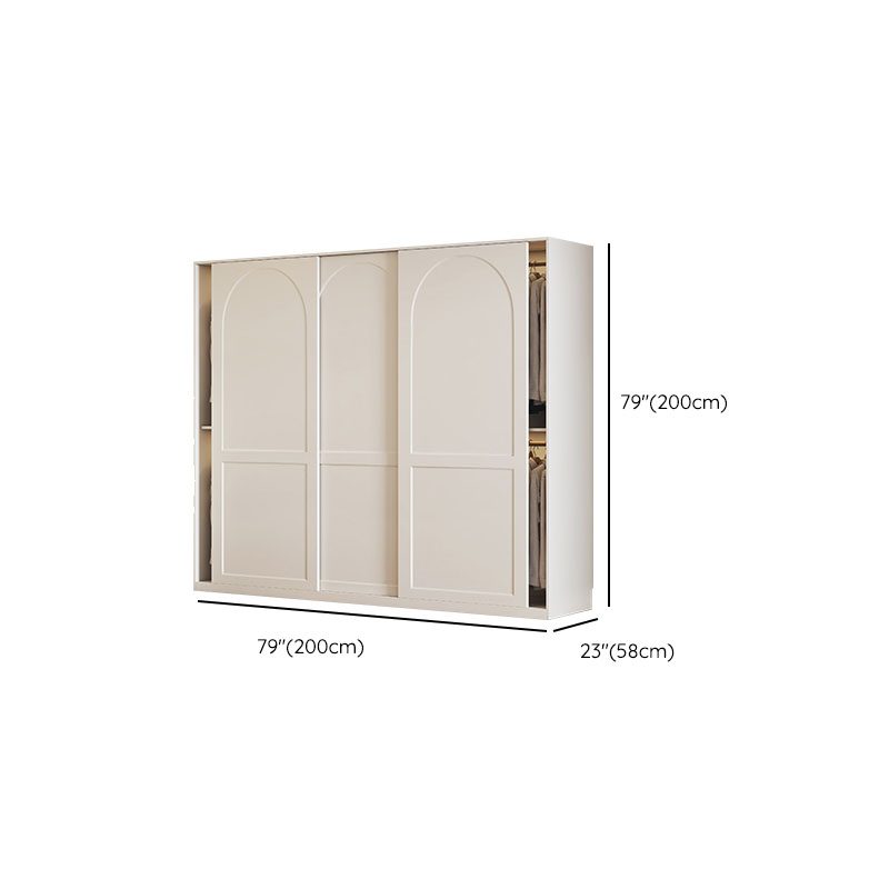 White Minimalist Wooden Wardrobe Closet with Soft Close Drawer, Soft Close Door, Interior Shelves, and Clothing Rod - image 8