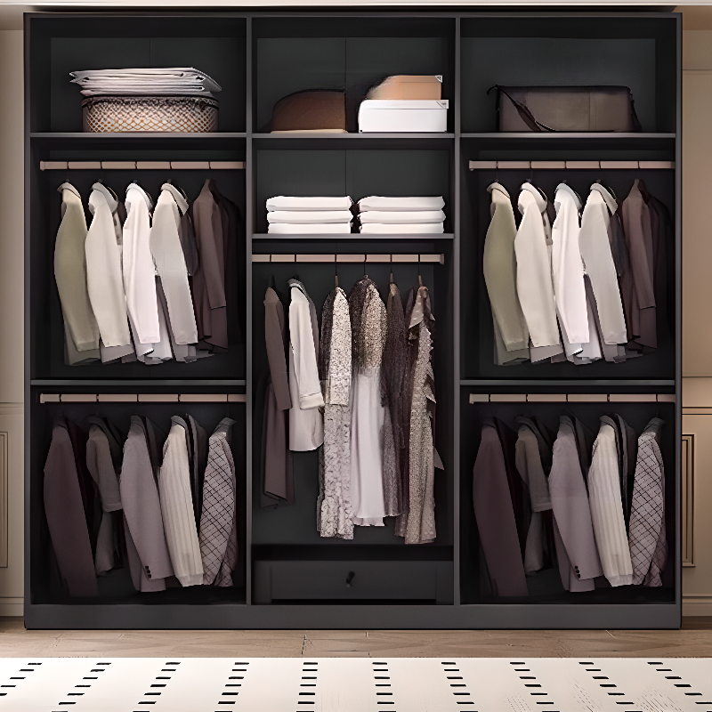 Modish Wood Independent Wardrobe Armoire with Compartments, Soft Close Door, and Interior Shelves - image 3
