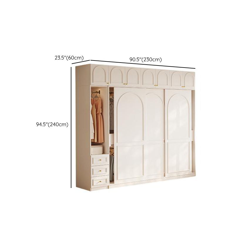 Casual White Wooden Wardrobe with 5 Drawers/4 Drawers/2 Drawers, Interior Shelves & Hanging Rod - image 18