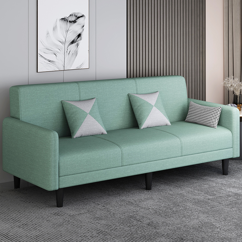 Convertible Sofa in Gray/Cerulean/Off-White with Armrest and 3 Pillows - image 19