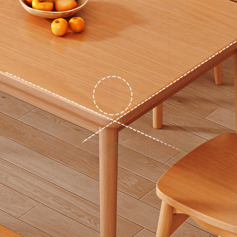 Trendy Rectangular Rubberwood Dining Table Set with Four Legs, 5 Piece Set, Unfinished Color - image 4