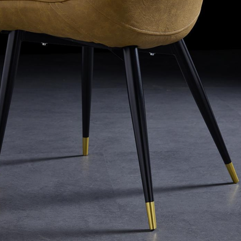 Outlined Faux Leather Upholstered Reliable Side Chair with Metal 4 Legs for Restaurant - image 18
