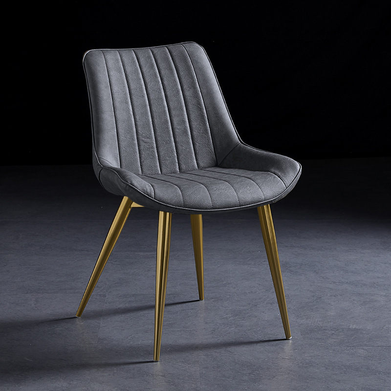 Outlined Faux Leather Upholstered Reliable Side Chair with Metal 4 Legs for Restaurant - image 22