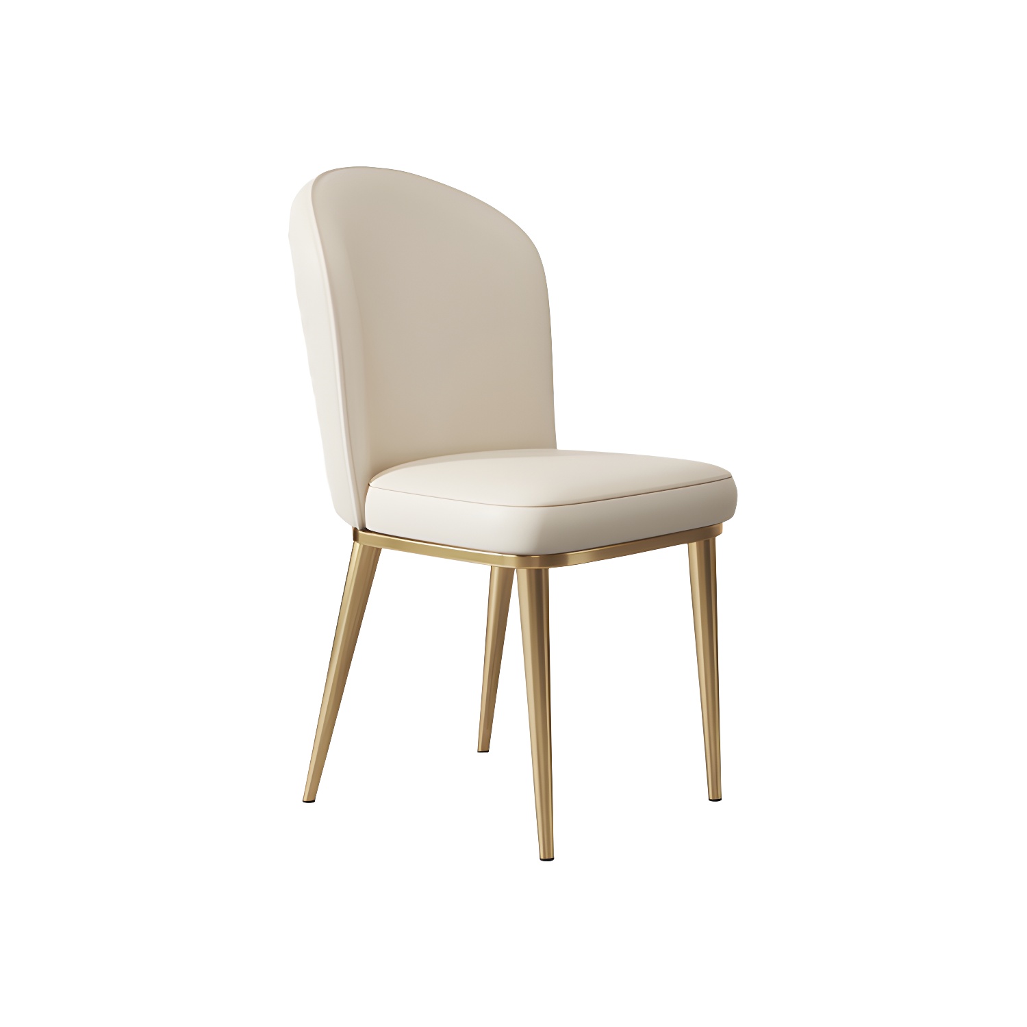 Glam Style Side Chair Leather Gold Frame Dining Chair for Home - image 20