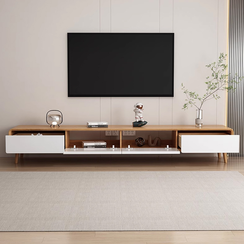 Art Deco Timber Rectangular TV Stand for Drawing Room with 4 Drawers for Home - image 11