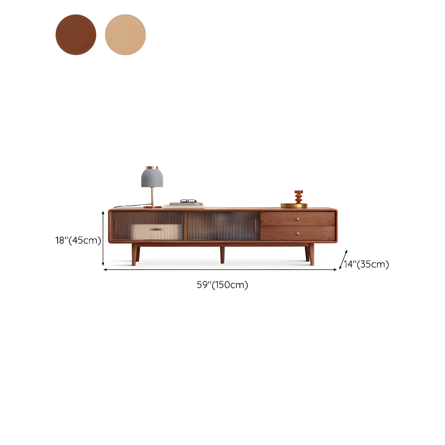 Scandinavian TV Stand with Low Height and the Cabinet Storage - image 17