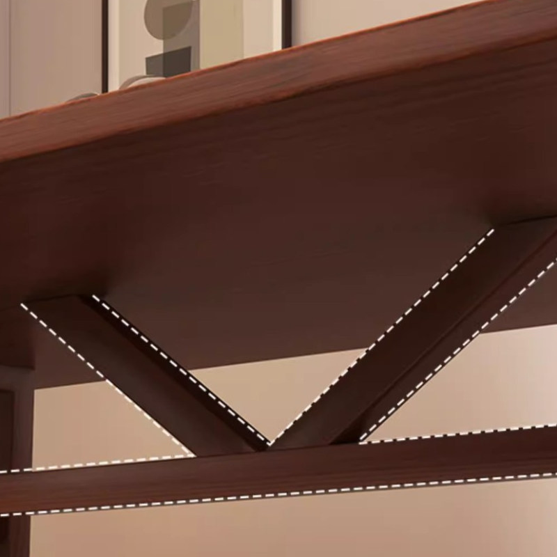 Rectangle Manufactured Wood Dining Table Set for 6/4 People with Padded Chairs, Back Support, and Brown Top - image 12