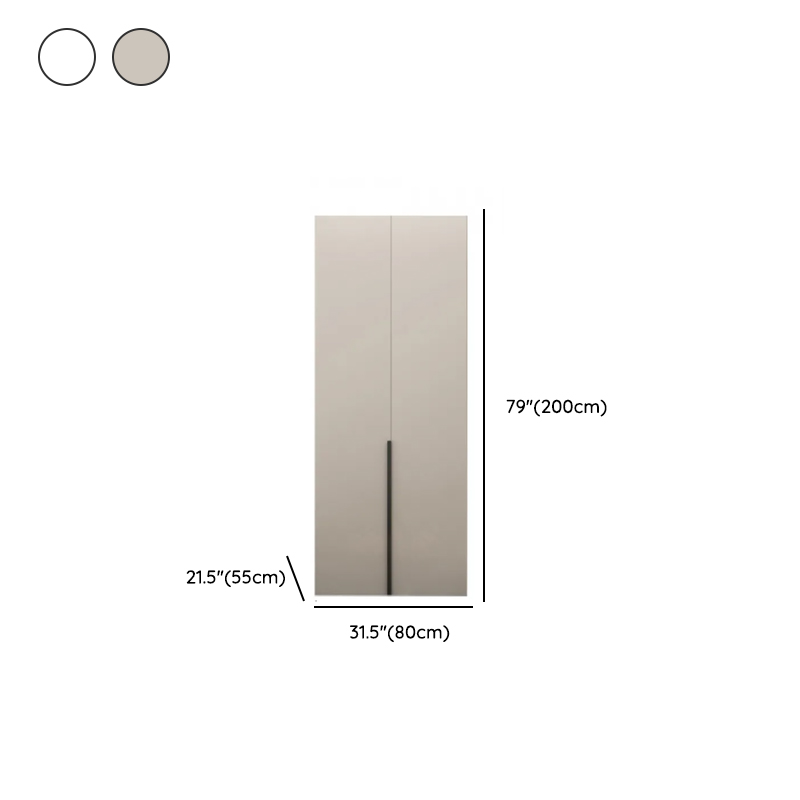 Modish Manufactured Wood Wardrobe Closet with Interior Shelves and Clothing Rod - image 8