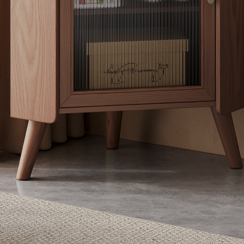 Accent Cabinet with 1 Drawer, 2 Cabinets, Glazed Door, Adjustable Shelf, Cabinet Knobs, Sepia/Wood Color Top, and Stain Resistant Finish - image 9