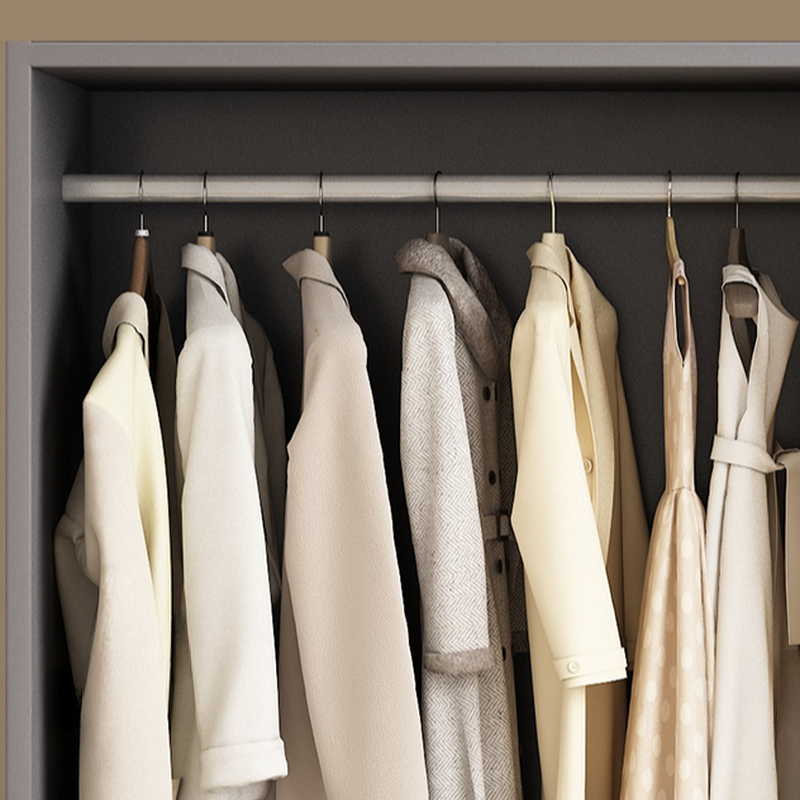 Chalk Minimalist Manufactured Wood Cabinet Armoire with 2-Drawer, Soft Close Door, Interior Shelves, and Clothing Rod - image 6