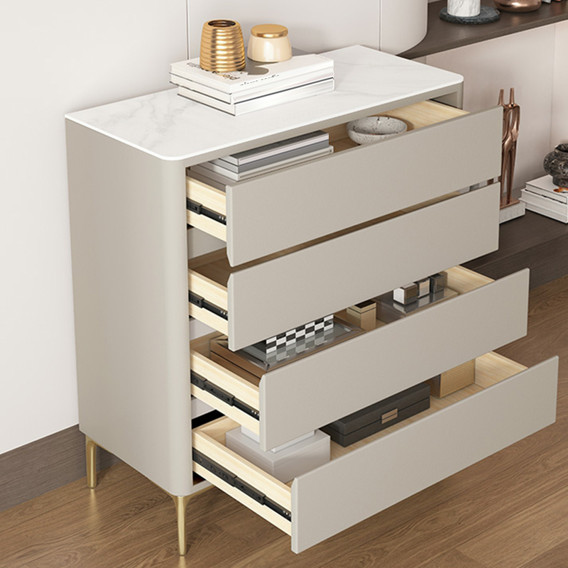 Glam Style Solid Wood Storage Chest with Stone Top and Soft-Close Drawers - image 12