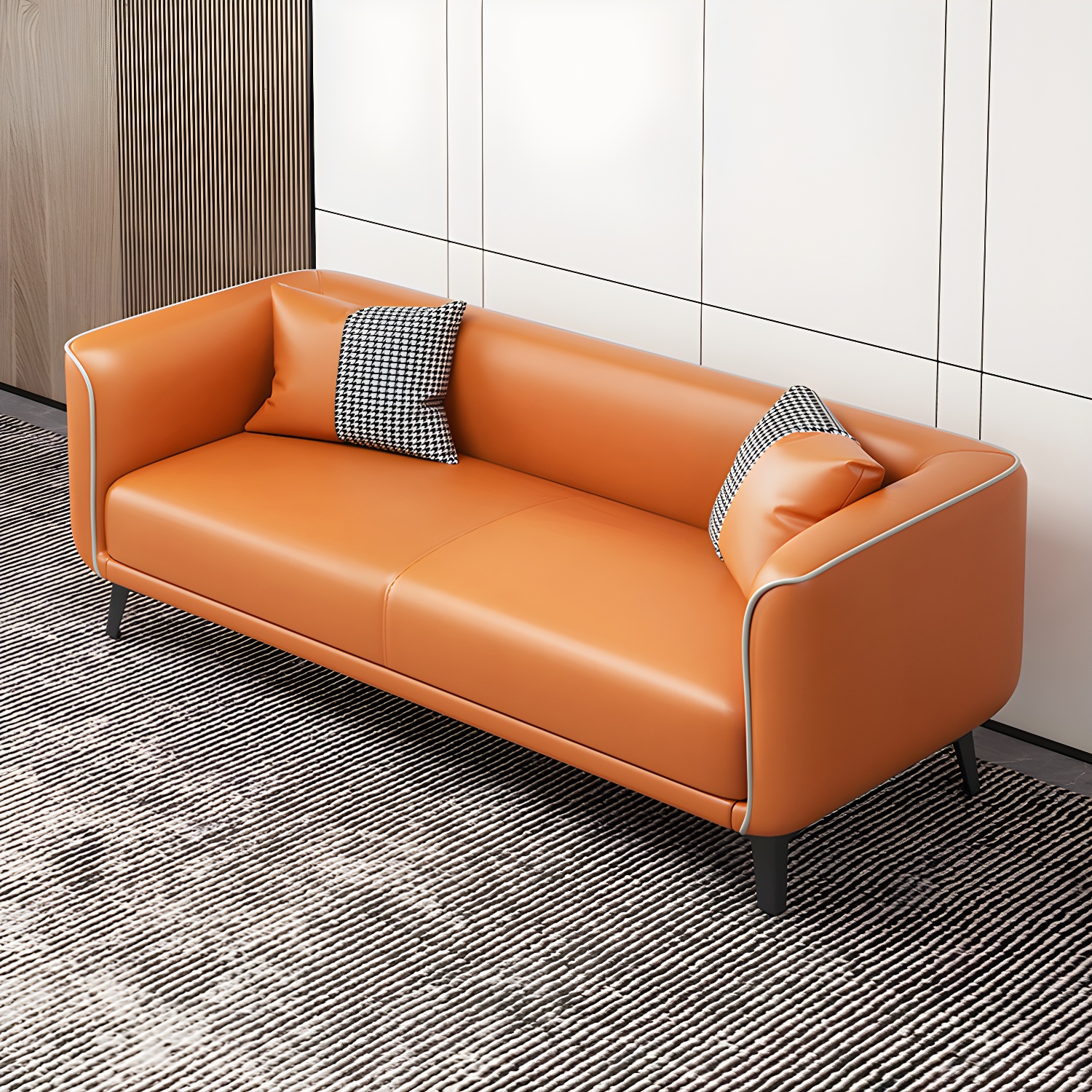 Modern Square Arm Standard Sofa Metal Legs Settee for Living Room - image 8