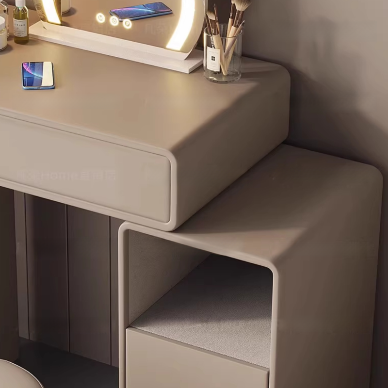 Multi-Purpose Tan Vanity Set with Lighting, Push-Pull, Adjustable Touch, and Adjustable Brightness - image 4