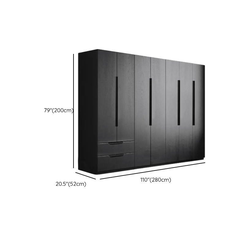 Ink Trendy Timber Wardrobe Armoire with Soft Close Drawer and Door, Interior Shelves, Clothing Rod - image 22