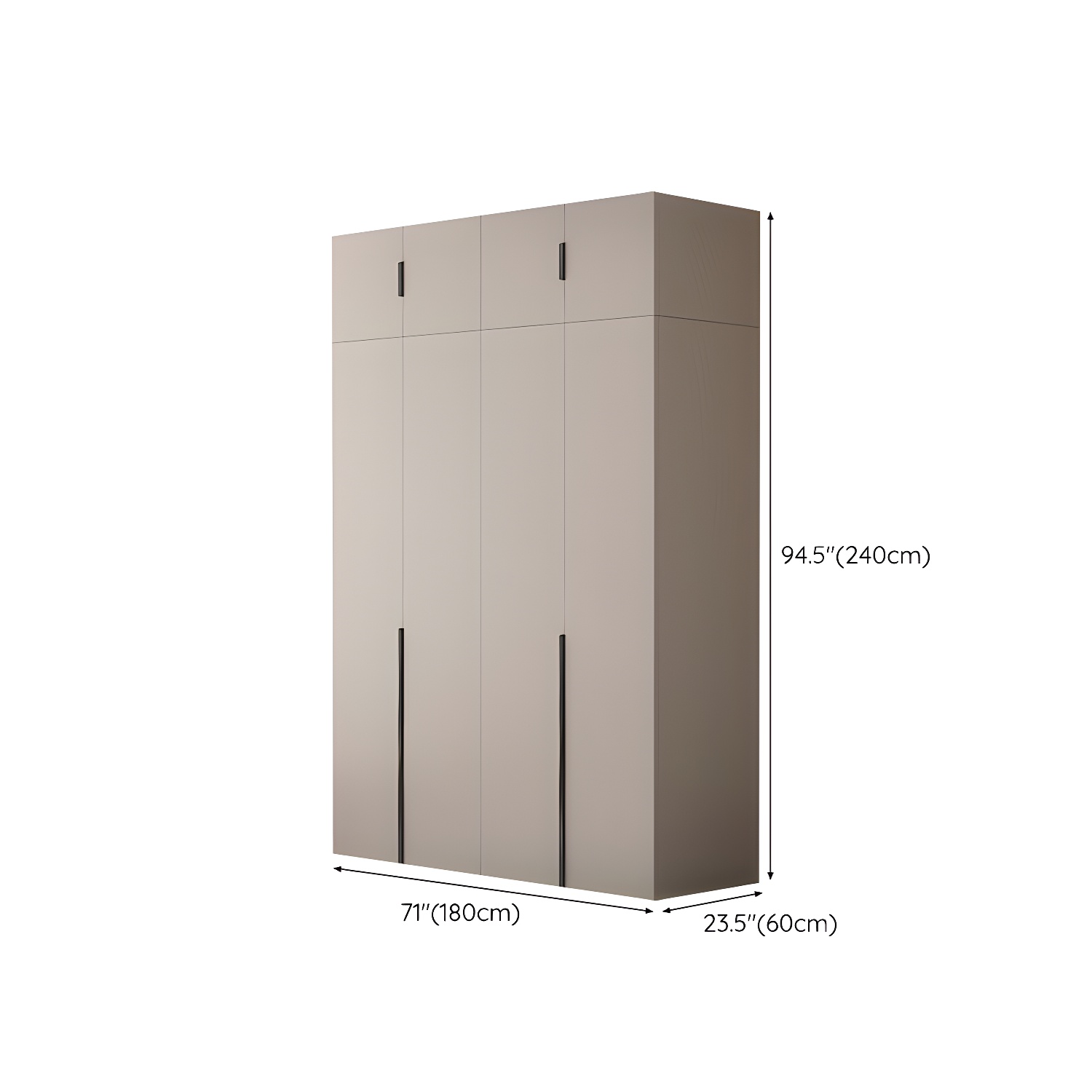 Modern Grey Wardrobe Armoire with Clothing Rod & Adjustable Shelves - image 25