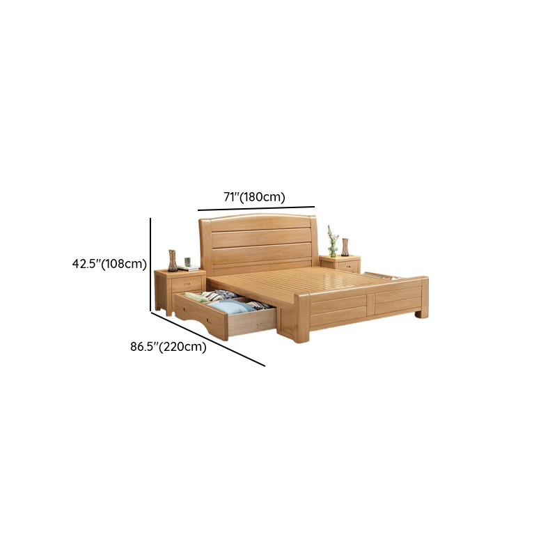 Natural Finish Solid Color Lumber Storage Bed/Pallet Bed Frame with 2 Storage Boxes, Bedroom - image 18