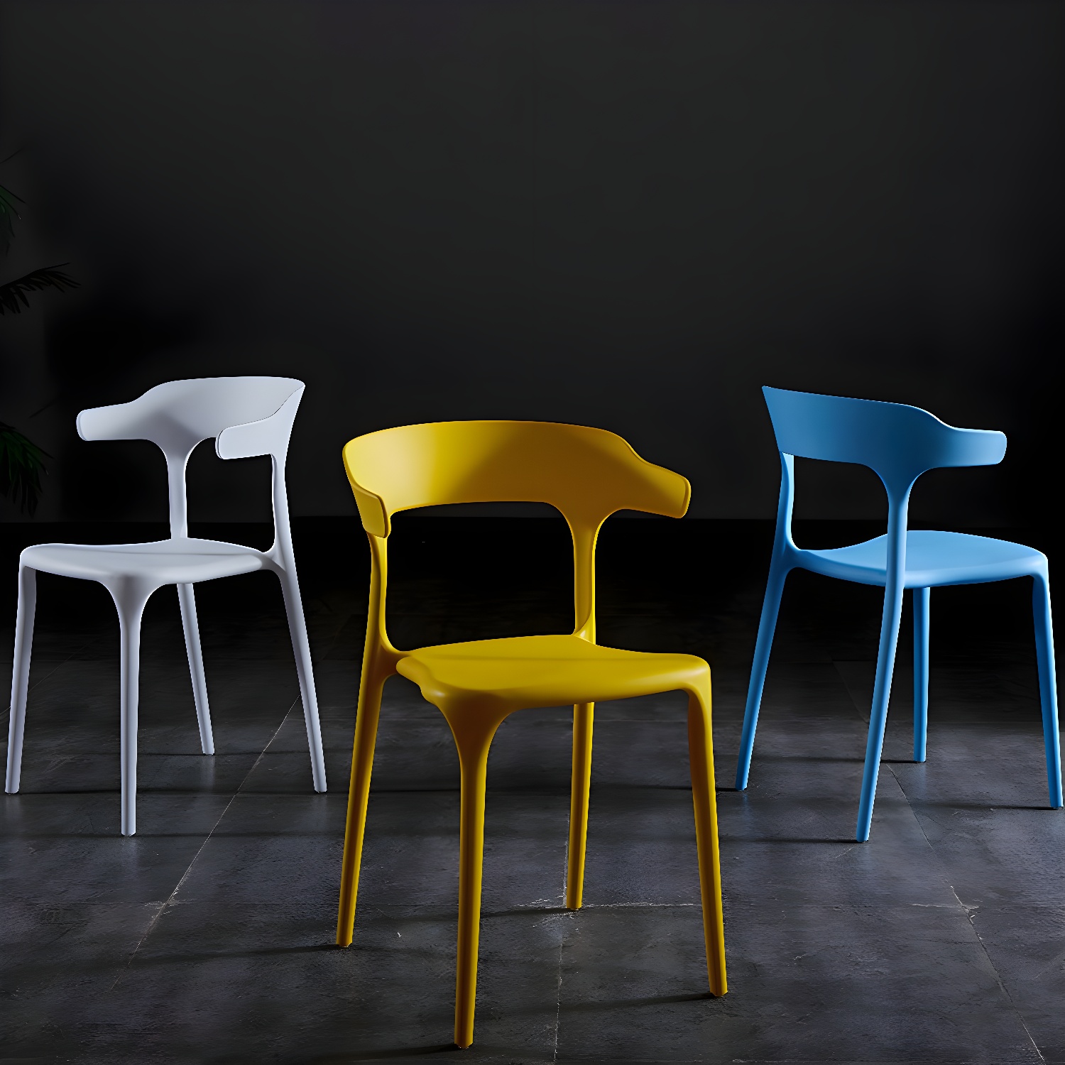 Glam Plastic Side Chair Matte Finish Open Back Dining Chair for Dinning Room - image 16