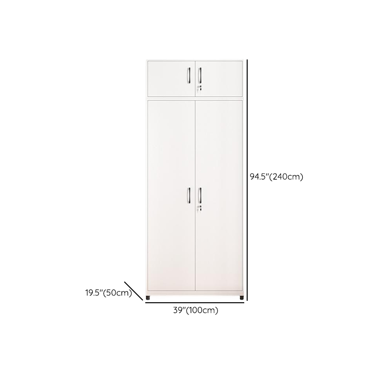 White Modish Steel Independent Armoire Cabinet with Adaptable Shelf, Soft Close Door, and Clothing Rod - image 12