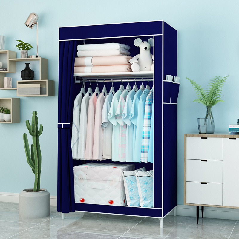 Modish Alloy Unfixed Wardrobe Closet with Interior Shelves and Clothing Rod - image 5