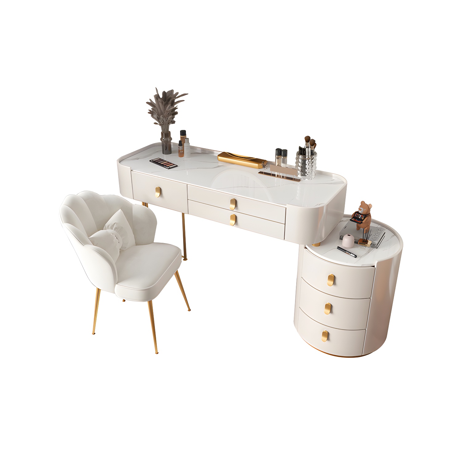 Lighted Mirror Makeup Vanity Desk Storage Box Makeup Vanity Set with Drawer - image 14
