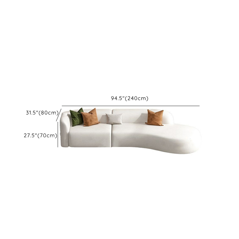 Bowed/Straight Right/Horizontal Chalk Corner Sectional/Sofa Couch for 6/5 Person/1 Person with Concealed Support Living Space - image 12