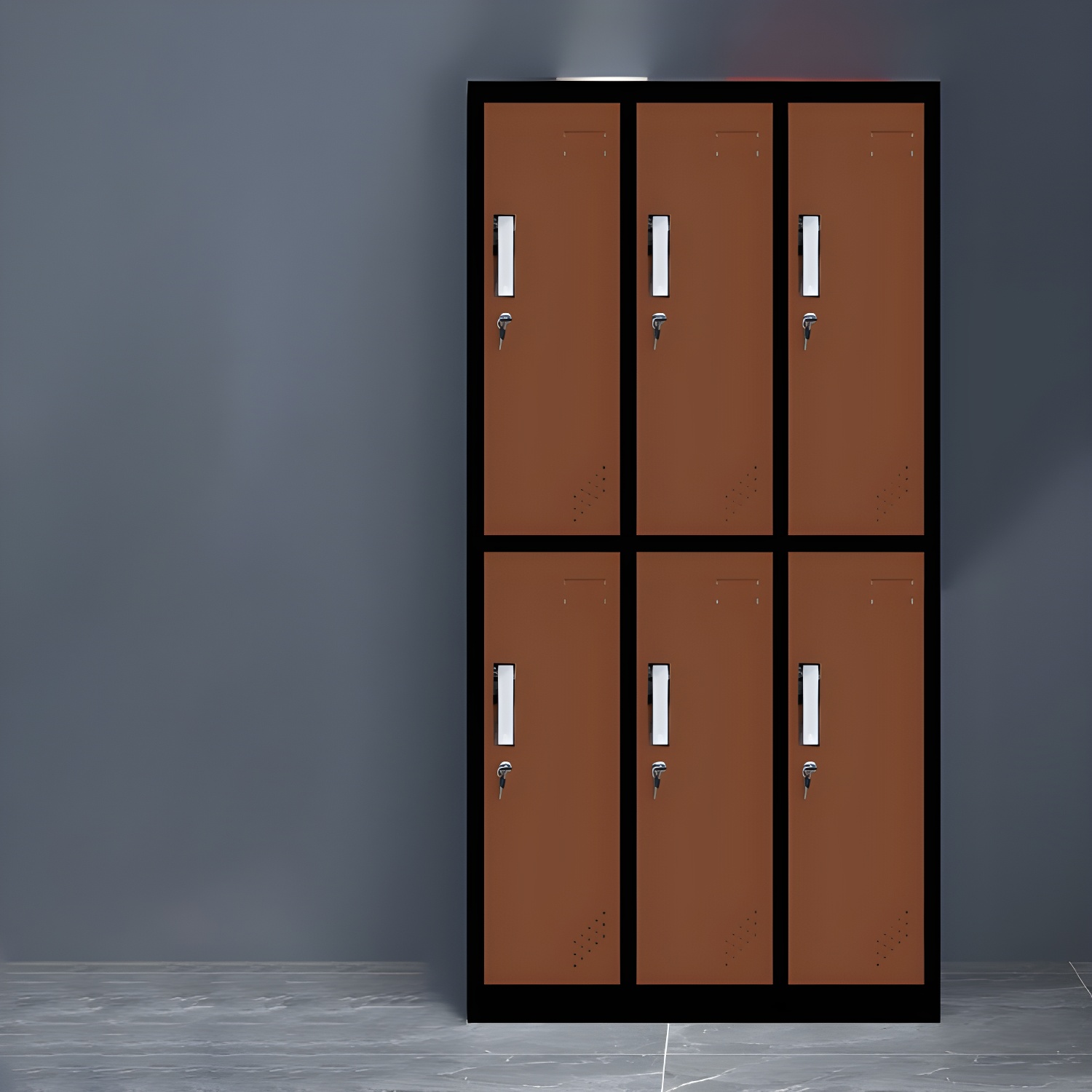 Contemporary Wardrobe 6-Door Metal Wardrobe Closet, 35.43" D x 16.53" W x 70.87" H