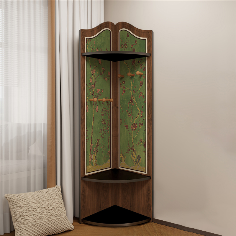 Modern Simple Style Nook Decorative Cabinet with 3/4 Exterior Shelves, Lumber Countertop in Midnight Black - image 4