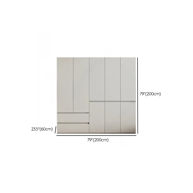 Cream Trendy Reclaimed Wood Wardrobe Armoire with Soft Close Drawer, Soft Close Door, Interior Shelves, and Clothing Rod - image 49