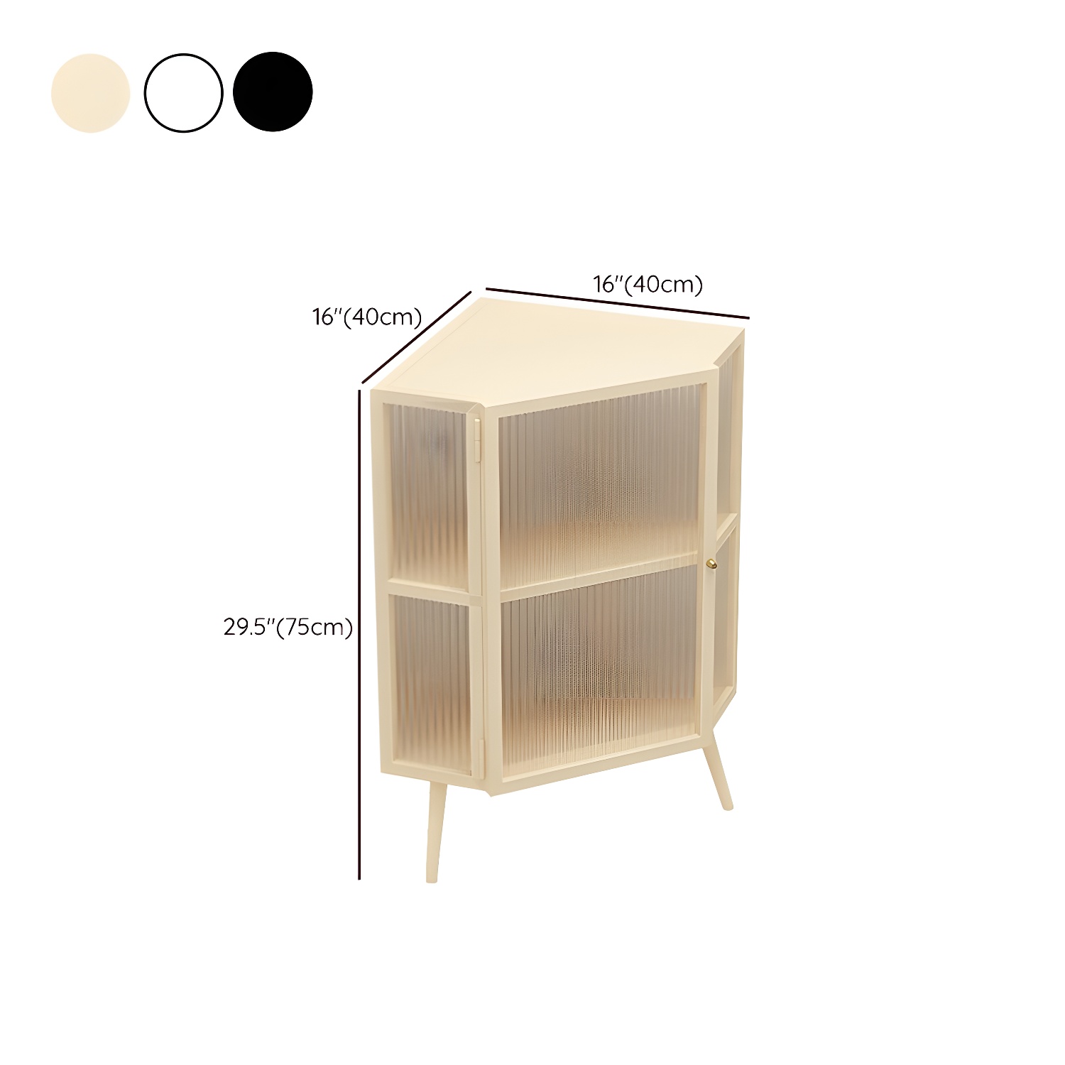 40cm Corner Modern Accent Cabinet with Glass Doors and Iron Base - image 11