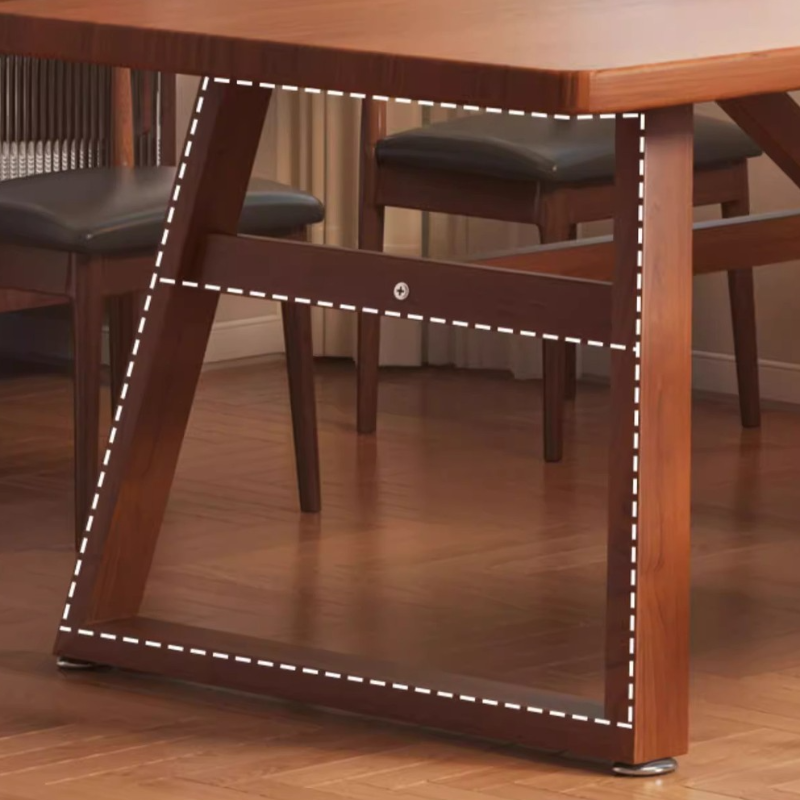 Rectangle Manufactured Wood Dining Table Set for 6/4 People with Padded Chairs, Back Support, and Brown Top - image 11
