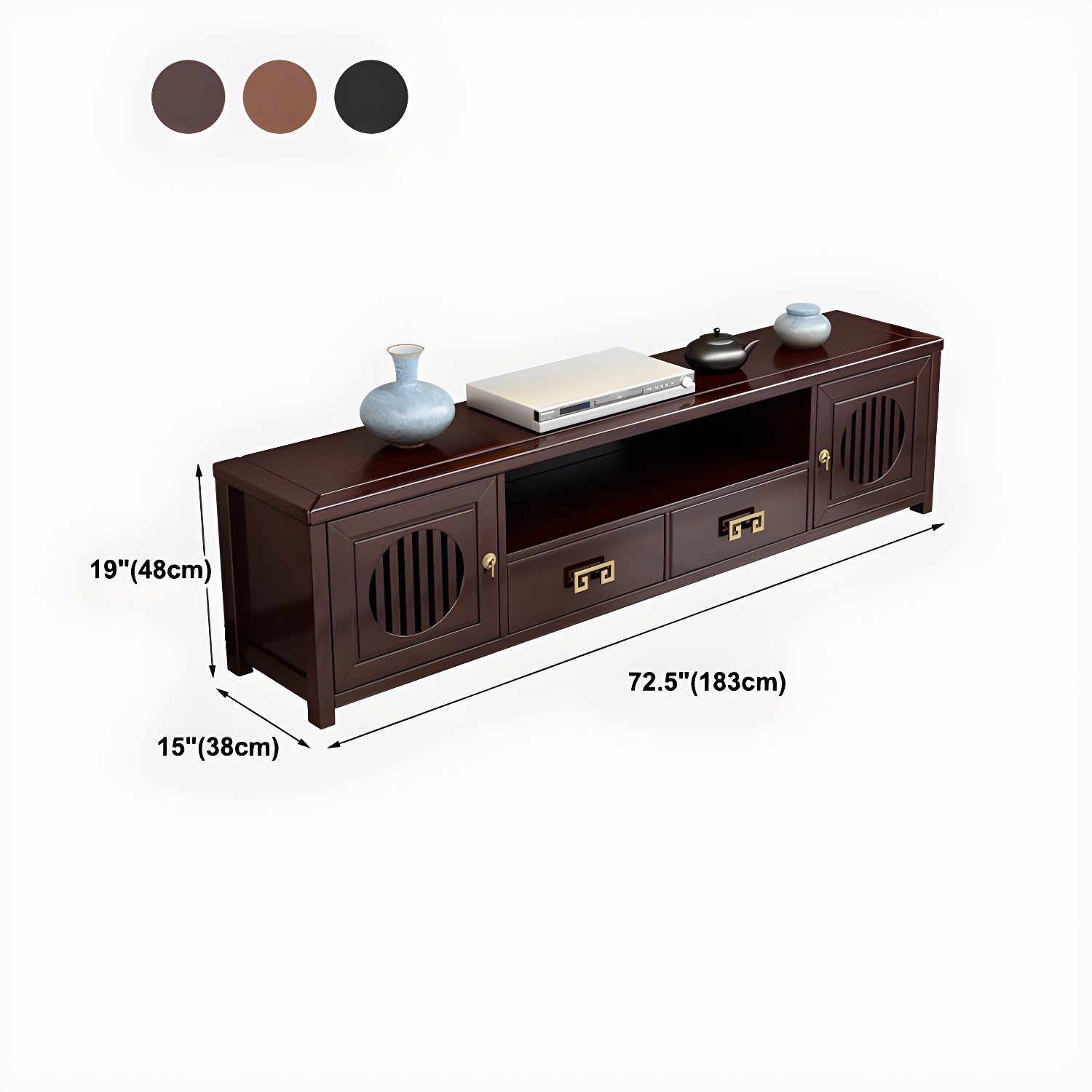 Solid Wood TV Cabinet Traditional Style Household Simple Open TV Stand Console - image 14