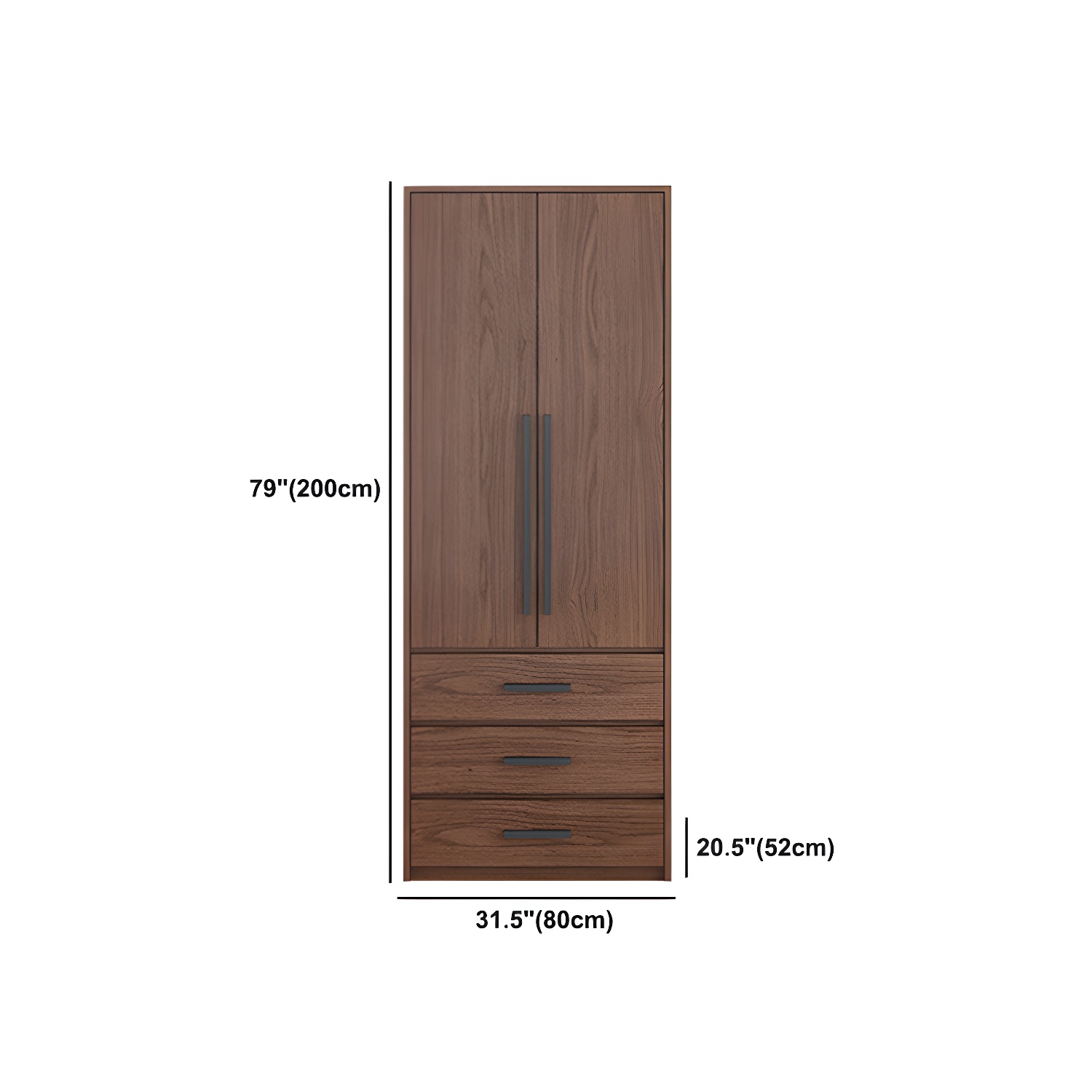 Contemporary Wardrobe with Garment Rod Engineered Wood Wardrobe Closet - image 19