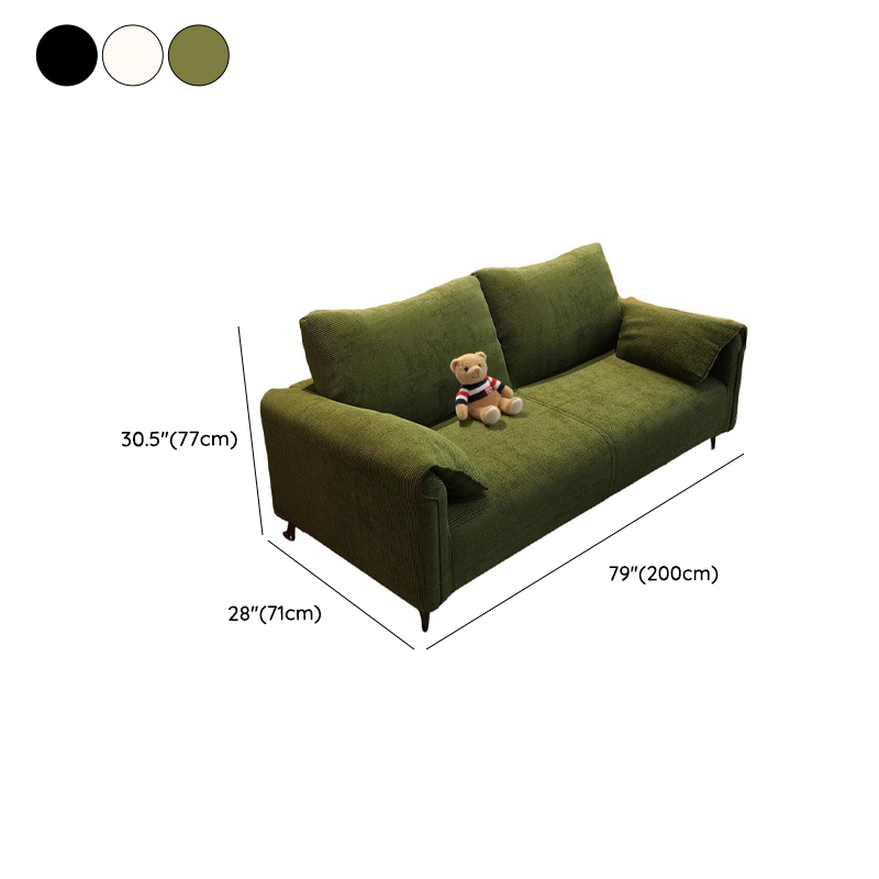 Modern Solid Color Tear Resistant Standard Sofa/Loveseat in Black/Ivory for 3-seater/Seats 2 - image 18