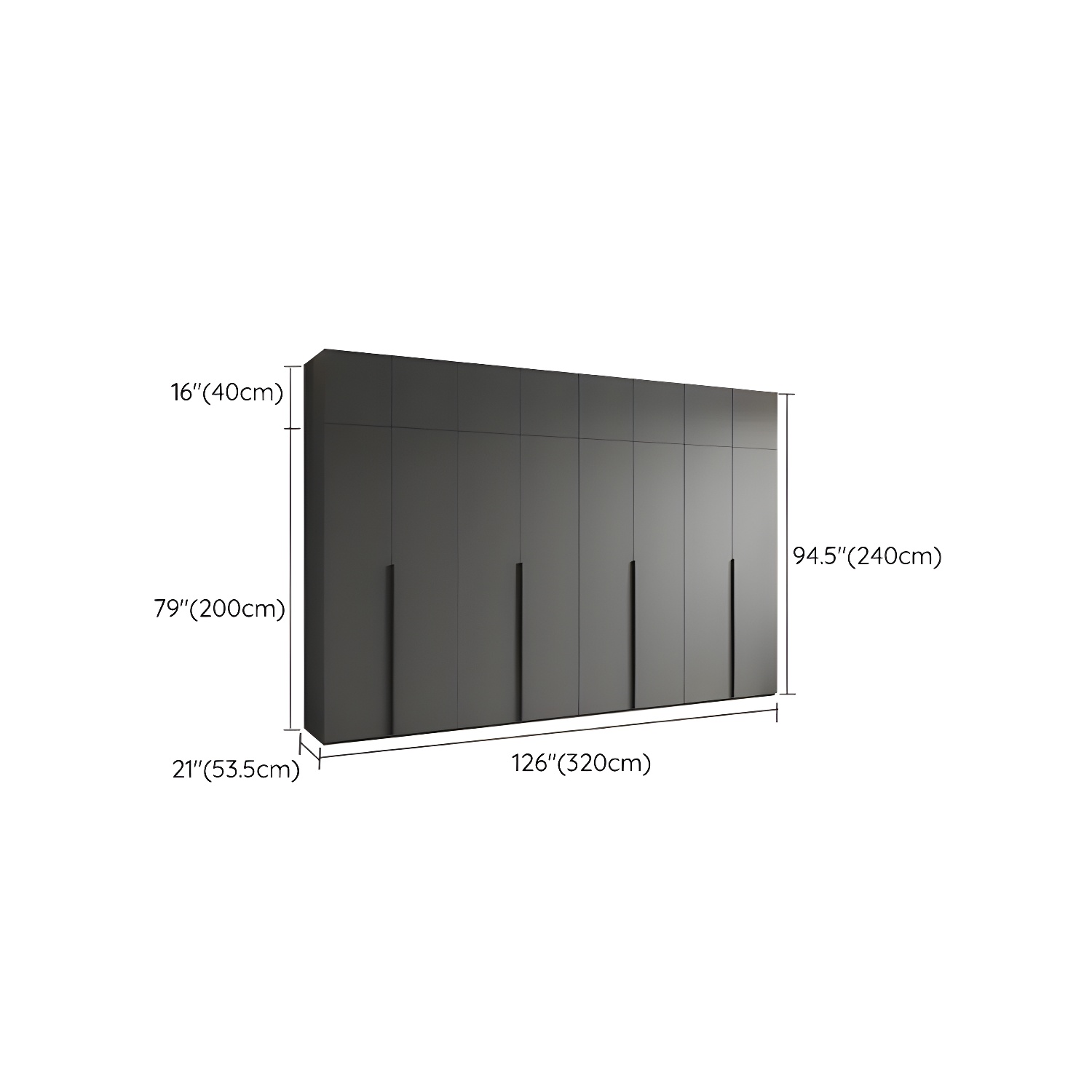 Modern Grey Wood Wardrobe Armoire with Drawers & Shelves for Ample Storage - image 22